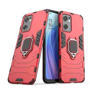 For OPPO Reno7 SE 5G PC + TPU Shockproof Protective Phone Case with Magnetic Ring Holder(Red)