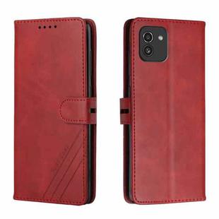 For Samsung Galaxy A03 164mm Version Cow Texture Leather Phone Case(Red)