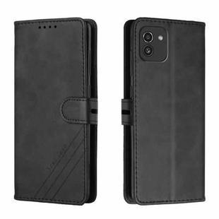 For Samsung Galaxy A03 164mm Version Cow Texture Leather Phone Case(Black)