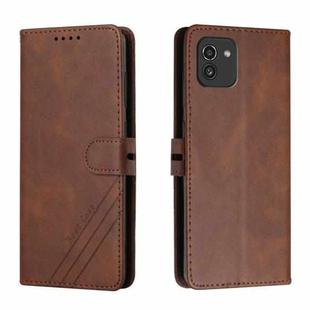 For Samsung Galaxy A03 164mm Version Cow Texture Leather Phone Case(Brown)