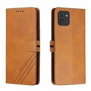 For Samsung Galaxy A03 166mm Version Cow Texture Leather Phone Case(Yellow)
