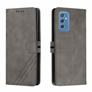 For Samsung Galaxy M52 5G Cow Texture Leather Phone Case(Grey)