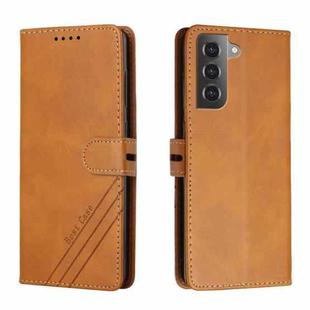 For Samsung Galaxy S22+ 5G Cow Texture Leather Phone Case(Yellow)