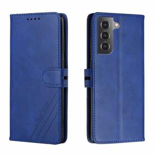 For Samsung Galaxy S22+ 5G Cow Texture Leather Phone Case(Blue)
