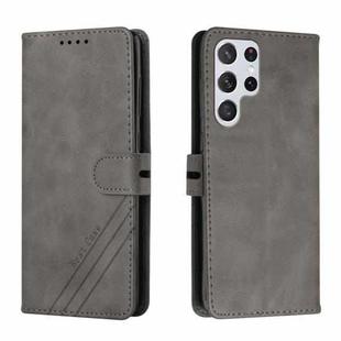 For Samsung Galaxy S22 Ultra 5G Cow Texture Leather Phone Case(Grey)