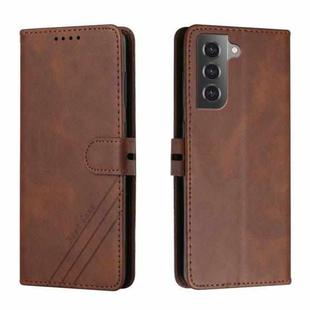 For Samsung Galaxy S22 5G Cow Texture Leather Phone Case(Brown)