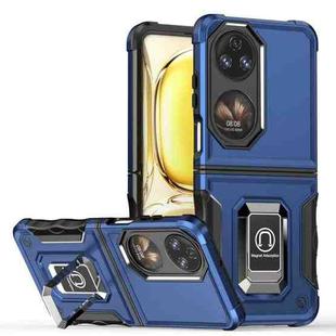 For Huawei P50 Pocket Ring Holder Non-slip Armor Phone Case(Blue)