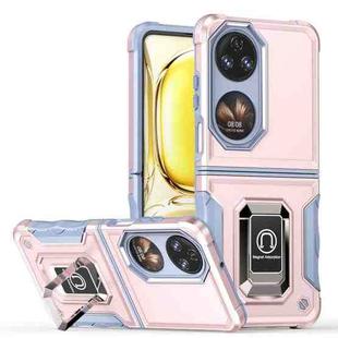 For Huawei P50 Pocket Ring Holder Non-slip Armor Phone Case(Rose Gold)