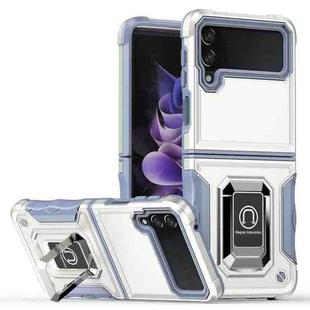 For Samsung Galaxy Z Flip3 5G Ring Holder Non-slip Armor Phone Case(White)