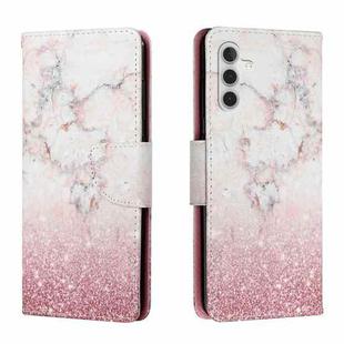For Samsung Galaxy A13 5G Colored Drawing Leather Phone Case(Pink Marble)