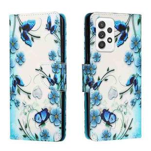 For Samsung Galaxy A33 5G Colored Drawing Leather Phone Case(Fantasy Butterfly)