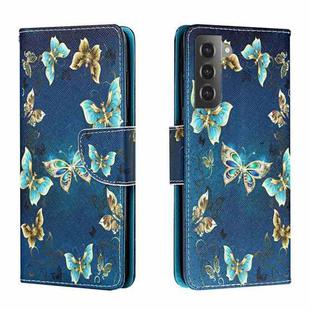 For Samsung Galaxy S22+ 5G Colored Drawing Leather Phone Case(Jewelry Butterfly)