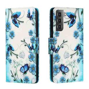 For Samsung Galaxy S22+ 5G Colored Drawing Leather Phone Case(Fantasy Butterfly)