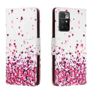 For Xiaomi Redmi Note 11 4G Colored Drawing Leather Phone Case(Pink Heart)