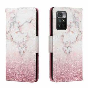 For Xiaomi Redmi Note 11 4G Colored Drawing Leather Phone Case(Pink Marble)