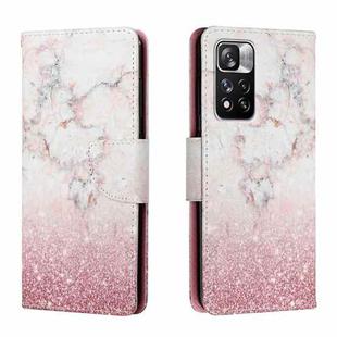 For Xiaomi Redmi Note 11 Pro Colored Drawing Leather Phone Case(Pink Marble)