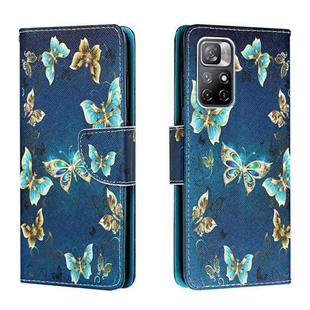 For Xiaomi Redmi Note 11 5G Colored Drawing Leather Phone Case(Jewelry Butterfly)