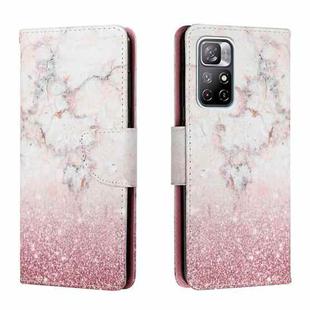 For Xiaomi Redmi Note 11 5G Colored Drawing Leather Phone Case(Pink Heart)