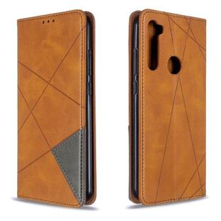 For Xiaomi Redmi Note 8T Rhombus Texture Horizontal Flip Magnetic Leather Case with Holder & Card Slots(Yellow)