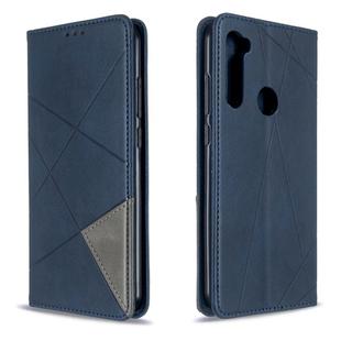 For Xiaomi Redmi Note 8T Rhombus Texture Horizontal Flip Magnetic Leather Case with Holder & Card Slots(Blue)