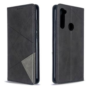 For Xiaomi Redmi Note 8T Rhombus Texture Horizontal Flip Magnetic Leather Case with Holder & Card Slots(Black)