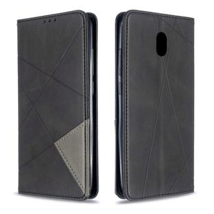 For Xiaomi Redmi 8A Rhombus Texture Horizontal Flip Magnetic Leather Case with Holder & Card Slots(Black)