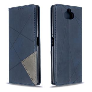 For Sony Xperia 8 Rhombus Texture Horizontal Flip Magnetic Leather Case with Holder & Card Slots(Blue)