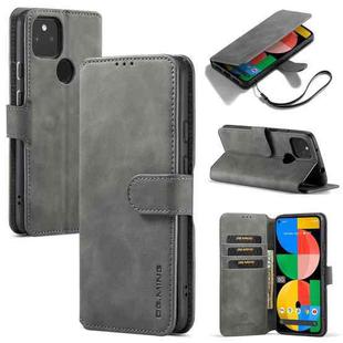 For Google Pixel 5A 5G DG.MING Retro Oil Side Horizontal Flip Leather Case with Holder & Card Slots & Wallet(Grey)