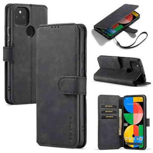 For Google Pixel 5A 5G DG.MING Retro Oil Side Horizontal Flip Leather Case with Holder & Card Slots & Wallet(Black)