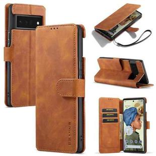 For Google Pixel 6 Pro DG.MING Retro Oil Side Horizontal Flip Leather Case with Holder & Card Slots & Wallet(Brown)