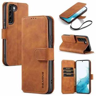 For Samsung Galaxy S22 DG.MING Retro Oil Side Horizontal Flip Leather Case with Holder & Card Slots & Wallet(Brown)