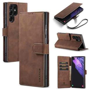 For Samsung Galaxy S22 Ultra DG.MING Retro Oil Side Horizontal Flip Leather Case with Holder & Card Slots & Wallet(Coffee)