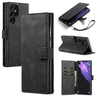 For Samsung Galaxy S22 Ultra DG.MING Retro Oil Side Horizontal Flip Leather Case with Holder & Card Slots & Wallet(Black)