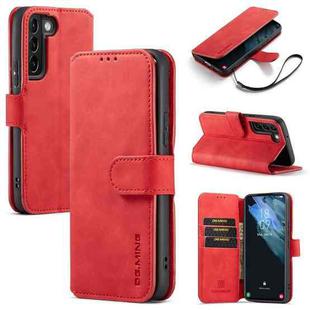 For Samsung Galaxy S22+ DG.MING Retro Oil Side Horizontal Flip Leather Case with Holder & Card Slots & Wallet(Red)