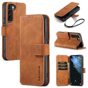 For Samsung Galaxy S22+ DG.MING Retro Oil Side Horizontal Flip Leather Case with Holder & Card Slots & Wallet(Brown)