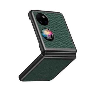 For Huawei P50 Pocket Cross Texture Shockproof Phone Case(Green)