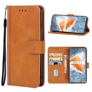 Leather Phone Case For vivo iQOO 9(Brown)