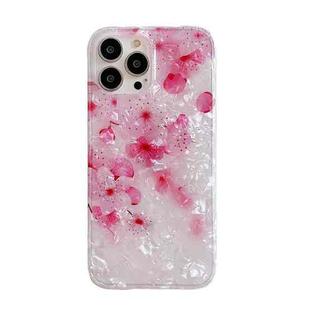 Shell Texture TPU Phone Case For iPhone 13 Pro Max(Pink Flower)