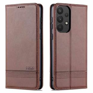 For Samsung Galaxy A53 5G AZNS Magnetic Calf Texture Horizontal Flip Leather Phone Case(Dark Brown)