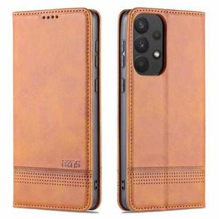 For Samsung Galaxy A53 5G AZNS Magnetic Calf Texture Horizontal Flip Leather Phone Case(Light Brown)