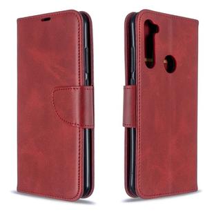 For Xiaomi Redmi Note 8T Retro Lambskin Texture Pure Color Horizontal Flip PU Leather Case with Holder & Card Slots & Wallet & Lanyard(Red)