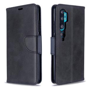 For Xiaomi CC9 Pro / Note 10 / Note 10 Pro Retro Lambskin Texture Pure Color Horizontal Flip PU Leather Case with Holder & Card Slots & Wallet & Lanyard(Black)