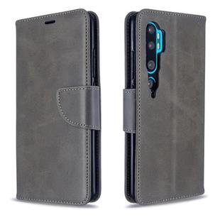 For Xiaomi CC9 Pro / Note 10 / Note 10 Pro Retro Lambskin Texture Pure Color Horizontal Flip PU Leather Case with Holder & Card Slots & Wallet & Lanyard(Grey)