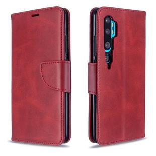 For Xiaomi CC9 Pro / Note 10 / Note 10 Pro Retro Lambskin Texture Pure Color Horizontal Flip PU Leather Case with Holder & Card Slots & Wallet & Lanyard(Red)