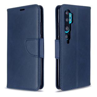 For Xiaomi CC9 Pro / Note 10 / Note 10 Pro Retro Lambskin Texture Pure Color Horizontal Flip PU Leather Case with Holder & Card Slots & Wallet & Lanyard(Blue)