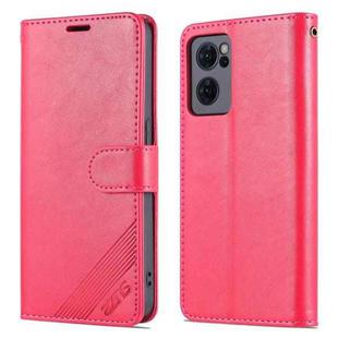 For OPPO Reno7 SE 5G AZNS Sheepskin Texture Flip Leather Phone Case(Red)