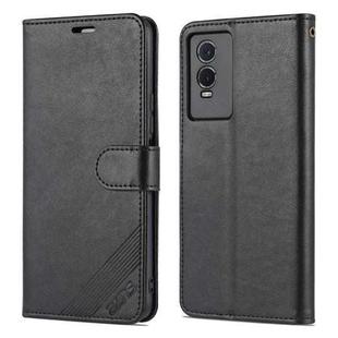 For vivo Y76s / Y74s AZNS Sheepskin Texture Flip Leather Phone Case(Black)