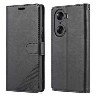 For Honor 60 AZNS Sheepskin Texture Flip Leather Phone Case(Black)