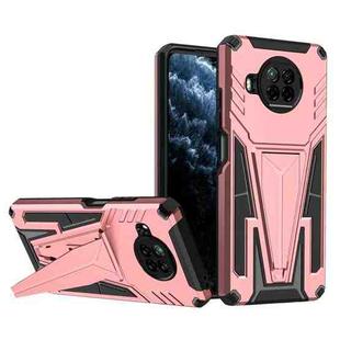 For Xiaomi Redmi Note 9 Pro 5G Super V Armor PC + TPU Phone Case with Holder(Rose Gold)