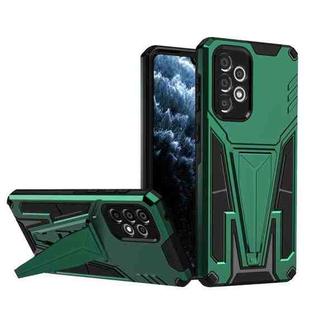 For Samsung Galaxy A33 5G Super V Armor PC + TPU Phone Case with Holder(Dark Green)